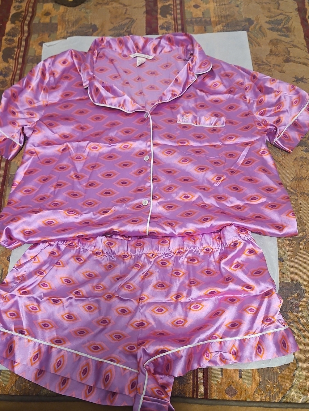 Victoria's Secret Lavender Pink Satin Short PJ Set